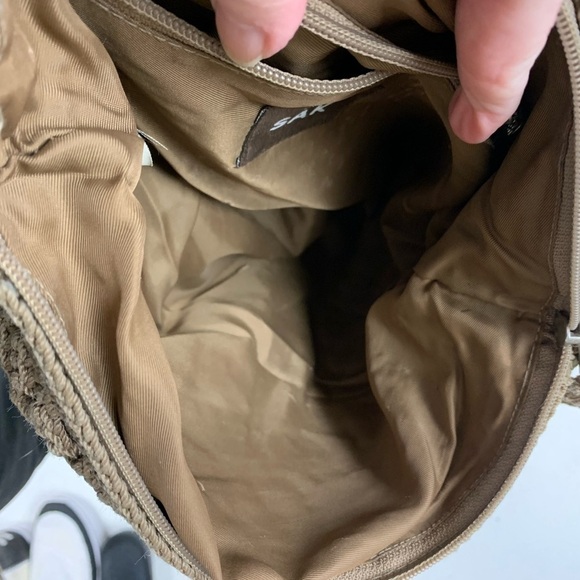 The Sak woven shoulder crossbody bag purse top zip taupe 12x10x3d - Picture 5 of 7